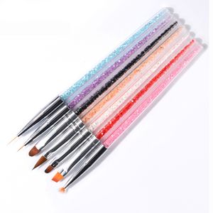Макияж инструментов 7pcsset Разноцветные стразы Художественной ролики для ногтей для рисования наборы для рисования ручек для рисования ручки