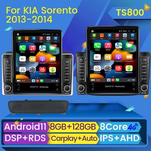 Android 11 Car DVD -радио -мультимедийный видеоплеер Stereo для Kia Sorento 2013 2014 Tesla Type Navigation GPS RDS № 2 DIN DVD