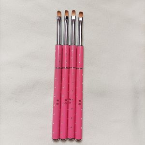 Макияж инструментов 10 шт 6 розовый металлический ручка нейлоновые волосы щетка для ногтей Оваль французский ультрафиолетовый гель маникюр живопись ручка 10pclot 221024