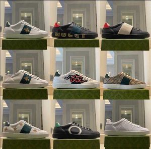 2023 Lüks Tasarımcı Sneakers Beyaz Hakiki Deri Erkek Kadın Casual Flats Ayakkabı Python Tiger Çiçek İşlemeli Horoz Sneakers NO9