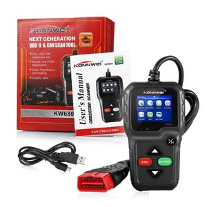 Teşhis Araçları ODB2 Konnwei KW680 Araç Teşhis Aracı OBD2 Güdü Scanner daha iyi AD410 Motor Yağ Kodu Okuyucu Taraması OBD 2 Tarayıcı Dr Dhopy