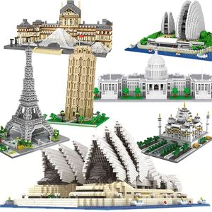 Bloklar Mimarlık Taj Mahal Big Ben Eiffel Kulesi Londra Çifti Louvre Micro Bina Capitol Sydney Opera Binası İnşaat Oyuncak 221024
