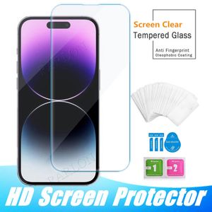 Temperierter Glasschriftenschutz für iPhone 15 14 Pro Max 13 Mini 12 11 xr xs x 8 7 plus Samsung Galaxy S23 S22 S21 Fe A54 A04 A34 A33 A53 A05 A35 Edition Film 9H Anti Shatter