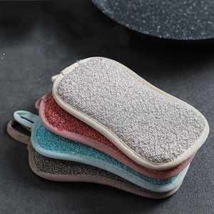 Double Sided Sponges Kitchen Cleaning Towel Kitchenware Brushes Anti Grease Wiping Rags Absorbent Washing Dish Cloth Accessories JNC100