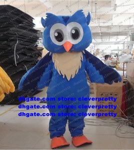 Blue Owl Brown Owlet Mascot Costume Mascotte Personaggio dei cartoni animati per adulti Vestito completo Feste e vacanze Giardino Fantasia No.873