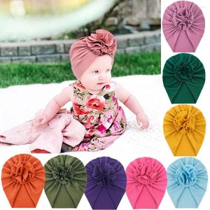 Şapkalar 30pcs Güzel Bloom Çiçek Bebek Moda Moda Pamuk Bonnet Kapağı Bebek Toddler Türban Kafa Bandı Head Band Head Grow