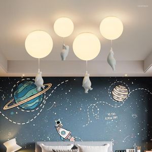 Kolye lambaları Modern Beyaz Tavan Işıkları Karikatür Çocuklar İçin Karikatür Ayı Lamba Yatak Odası Çocuk Oda Dekor Led Işık Armatürleri