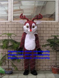 Rudolph Kırmızı Burunlu Geyik Ren Geyiği Maskot Kostüm Mascotte Caribou Rangifer Yetişkin Çizgi Film Karakteri Kıyafet Takım Elbise Birisi Anaokulu No.813 İçinde