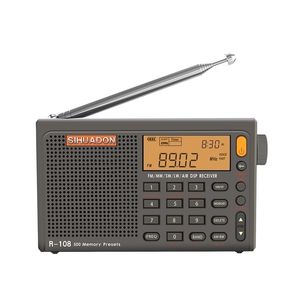 Radyo Sihuadon R-108 Dijital Taşınabilir Stereo FM LW SW MW Hava DSP Alıcı AM LCD Ses Alarm Fonksiyonu Açık hava 221025
