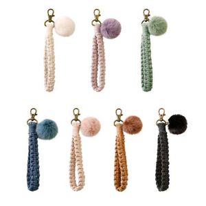 Anahtarlık Mini MacRame Boho Kuşa Takımlar Araba Anahtarı Çanta Telefon Tedarik Anahtarları Kılavuz Toplu Bileklik Kayış Dekoru G221026