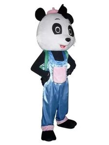 2022 Panda Bear Maskot Kostümü Cadılar Bayramı Noel Karikatür Karakter Kıyafetleri Takım Reklam Broşürleri Giysiler Karnaval Unisex Yetişkinler Kıyafet