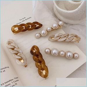 Hair Pins Chain Hair Clips Gold Color Long Barrettes Hairclips For Women Girls Korean Fashion Hairpin Accessories Gifts Drop Deliver Dhiov