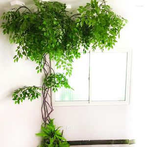 Dekoratif çiçekler yapay asma sarmaşık bitkileri duvar simülasyon ağacı dalı sahte ağaçlar sarma banyan oturma odası aile ofis düğünü