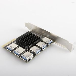 Компьютерные кабели PCI Express Riser Card PCI-E 4X 1-6 USB 3.0 Адаптер 4 / Расширение множителя порта для Win Linux