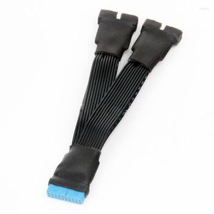 Computer Cables USB 3.0 19Pin 20Pin Female To Male Y Splitter Motherboard Extension Flat Cable