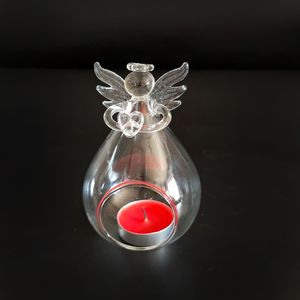 Angel romântico Anjo de Natal pendurado Tealight Holder Glass Terrarium Globe Candle Candlestick Bar Decor RRA215