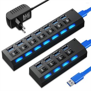 3.0 HUB 3 0 Multi USB Splitter 4 7 Port Expander Multiple 2.0 Hab Power Adapter USB3.0 With Switch For PC Home