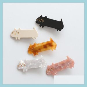 Hair Pins Dhs Acetate Cute Cartoon Cat Animal Hairgrip Women Girls Hair Clips Pin Claw Hairpin Accessories Barrette Hairclip 8 Color Dhaxw