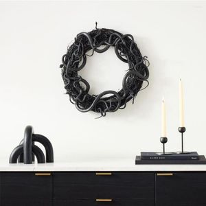 Flores decorativas de 30cm Halloween Wreath Door Hanging Decor