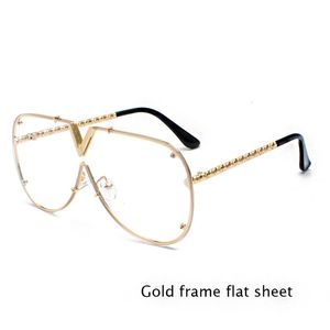 Sonnenbrille Marke Punk Round Women Mode große Sonnenbrille weibliche Metall -Retro -Designer Vintage V Form 5658