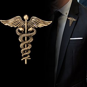 S3277 Spille per gioielli di moda Vintage Star of Life Spilla con logo medico per uomo Donna Spille con serpenti ad ala d'angelo