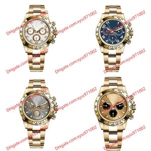 Orologio da uomo di alta qualità a 4 colori 2813 orologio da polso meccanico automatico 116508 orologi in oro blu argento quadrante con diamanti bianchi da 40 mm cinturino in acciaio inossidabile oro senza timer