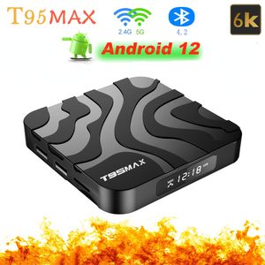 T95 Max TV Box Android 12 Dual Band WiFi 2.4G5.8G TVBox BT4.0 6K 1080p AllWinner H618 Smart Media Player