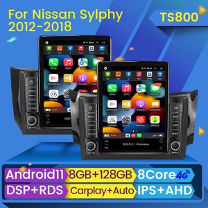 Carplay 2 Din Android 11 Araba DVD Radyo Multimedya Nissan Sylphy B17 Sentra 12 2013 2014-2017 Tesla Stil GPS