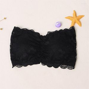 Bustiers Corsetsets Summer Sexy Mulheres Strapless Bra Lace Tube Top Bandeau Tanque Crop Crop Tank Sem costura Roupa íntima Endq