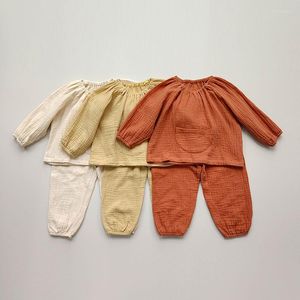 Одежда для одежды Осенняя детская одежда 2PCS Малыш Девушки Весна подходят для детей пуловер для мальчиков для мальчиков.