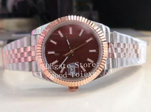 12 Style 41mm Часы Мужские часы Everose из розового золота Юбилейный браслет Мужчины BP 2813 Механизм Шоколадно-коричневый Уимблдон Кристалл Светящееся стекло Bpf Наручные часы