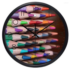 Duvar Saatleri Renkli Kalem Sapı Resim Saat Çocuk Oda Dükkanı