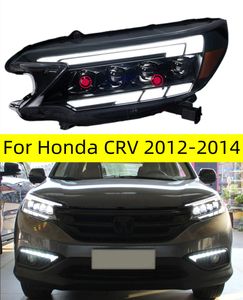 Автомобильные фары для CRV 2012-2014 CR-V светодиодные фары в сборе, обновленный проектор, 4 объектива, динамические сигнальные лампы, аксессуары для инструментов