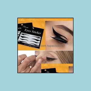 Eyelid Tools Eyeliner Sticker Makeup Tool Eyes Cat Style Sexy Temporary Double Eyeshadow Eyelid Tape Black Drop Delivery 2022 Health Dhn0R