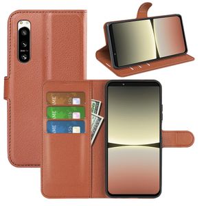 Фунда телефонные чехлы для Sony Xperia 10 5 1 IV III II II L4 Lychee Wallet Кожаный Pu TPU с картами.