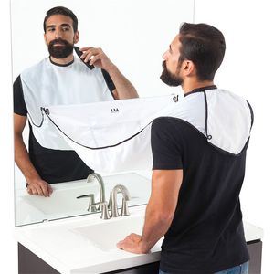 Beard Catcher Cape Bib Mirror Suction Cup Apron Hair Shave Beard Catcher Clean Care Waterproof Floral Cloth With Two Suctio