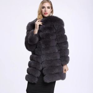 Inverno novas mulheres mulheres longa casaca de pele pega
