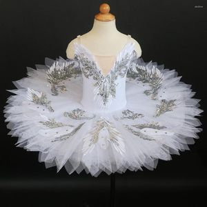Sahne Giyim Beyaz Profesyonel Klasik Bale Dans Tutu Kostümler Yetişkin Kızlar İçin Solo Performans Balerin Pileli Elbise Çocuklar