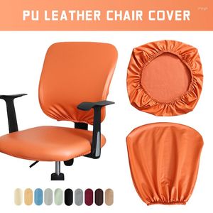Sandalye moda ofis kapağı su geçirmez pu deri elastik düz renkli internet kafe atletik koltuk yastık geri koruma