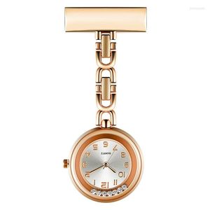 Kol saatleri gümüş fob saat klibi yüksek kaliteli Japon hareketi elmas reloj enfermera