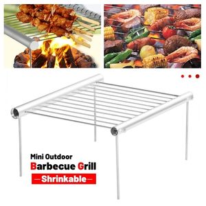 BBQ Tools Accessories Portable Barbecue Grill Cooking Stainless Steel Folding Mini Home Park Picnic Outdoor 221028