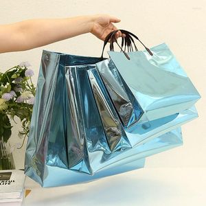 Depolama çantaları pvc alışveriş çantası kadınlar için küçük giyim işletmeleri çanta moda plastik makyaj hediye konteyner tote