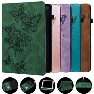 Imprint Butterfly Leather Wallet Cases For Ipad Pro 11 2022 Ipad 10 10.2 10.9 inch 2022 Luxury Retro Print Girls Frame Pocket Credit ID Card Slot Holder Flip Cover Pouch