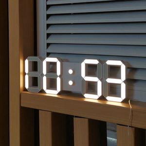 Desk Table Clocks Nordic LED Digital Alarm Wall Hanging Watch Snooze Calendar Thermometer Electronic Smart 221031