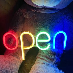 Светодиодный Neon Light Open Sign, мигающий USB Shop Whourpemption Измените цвета, рекламируя яркую лампу в двери магазина