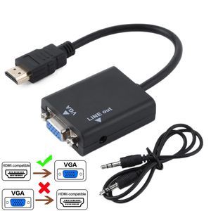 HD 1080P HDMI To VGA Cable Converter With Audio Power Supply HDMI Male & VGA Female Adapter for Tablet laptop PC TV