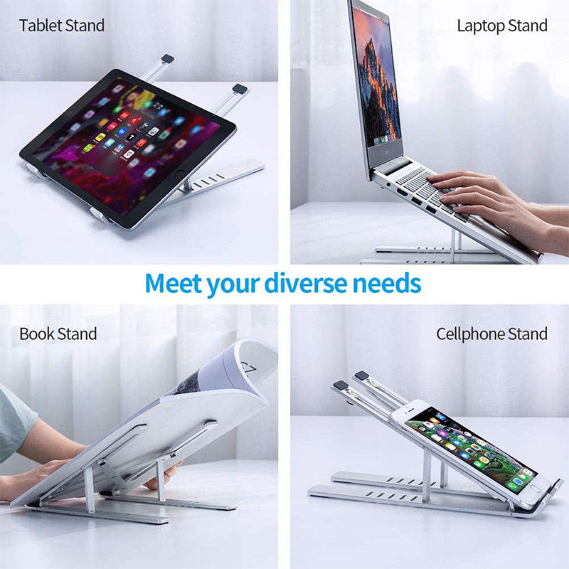 Kasaist alüminyum alaşım ayarlanabilir dizüstü bilgisayar standı ergonomik katlanabilir yükseklik yükseltici defter pC tablet tutucu montaj tembel braket masa yatak kanepe macbook iPad 18 