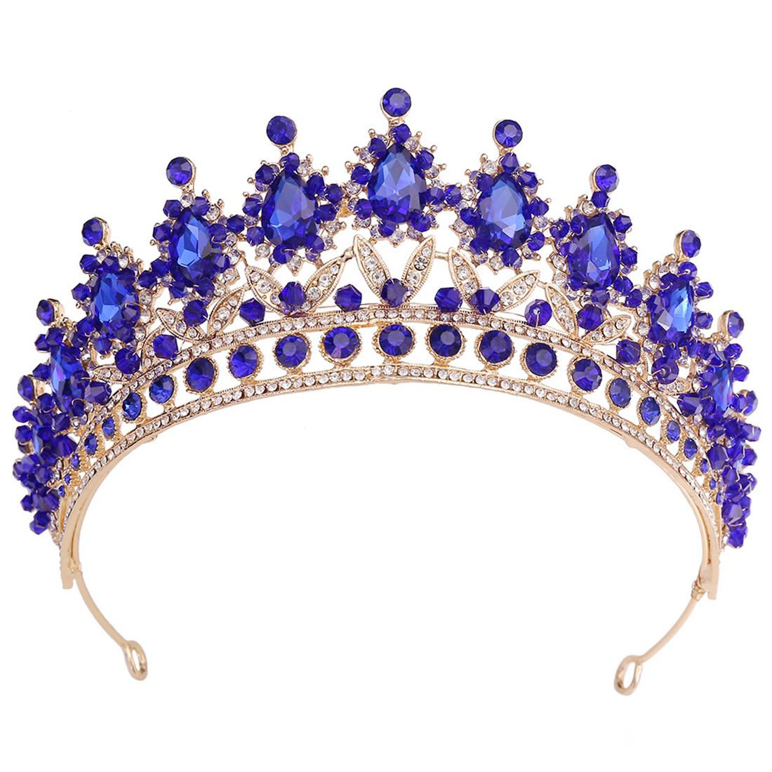 Gold Silver Crown Sparkling Shine Wedding Hair Accessories Rehinestones Pearls Bridal Crowns Bridal Hair Accessories for Women for African Black Women FG014