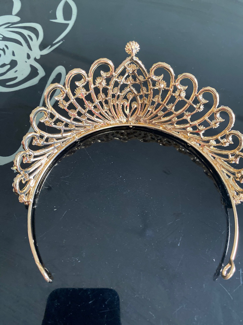 Gold Silver Crown Sparkling Shine Wedding Hair Accessories Rehinestones Pearls Bridal Crowns Bridal Hair Accessories for Women for African Black Women FG012