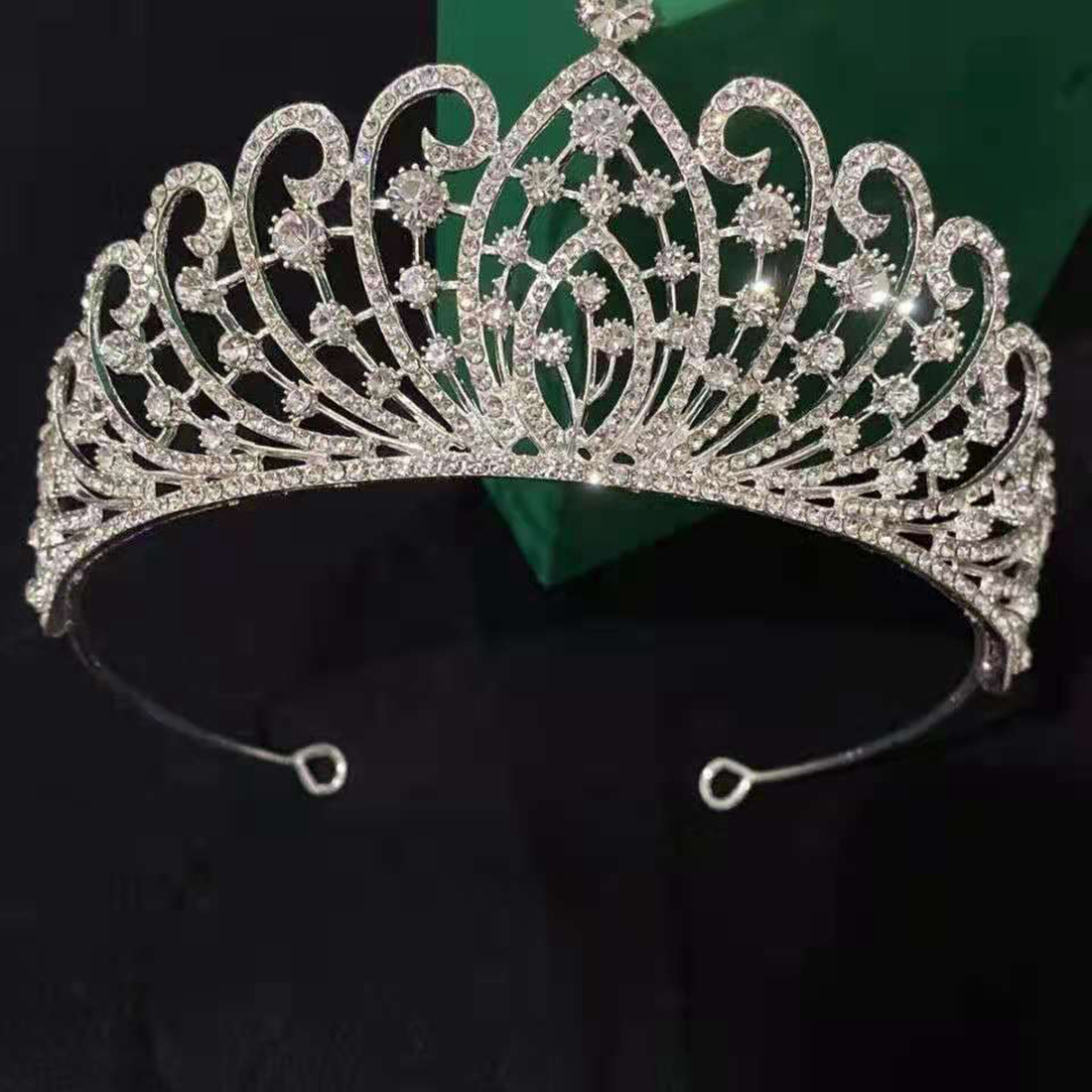 Gold Silver Crown Sparkling Shine Wedding Hair Accessories Rehinestones Pearls Bridal Crowns Bridal Hair Accessories for Women for African Black Women FG012